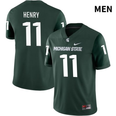 Men's Michigan State Spartans NCAA #11 Tyrell Henry Green NIL 2022 Authentic Nike Stitched College Football Jersey PL32R02LC
